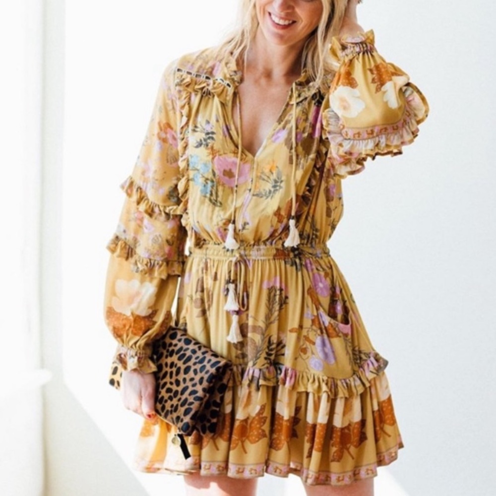 New Bohemian Print Festival Cotton Print Dress